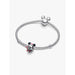 Pandora Moments bracelet featuring the Disney Mickey Mouse Holiday Charm displayed on white background