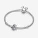 Pandora Moments snake chain bracelet with Pandora Disney Minnie Mouse Openwork Charm in sterling silver minimalist design