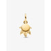 Reverse side of Disney Pandora Rapunzel Sun Flower charm with smooth gold-plated finish.