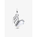 Back of Pandora coffin charm engraved with "yours forever" and accented with clear crystal-like enamel.