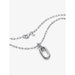 Pandora sterling silver necklace with lobster clasp and oval link pendant, detailed close-up shot.