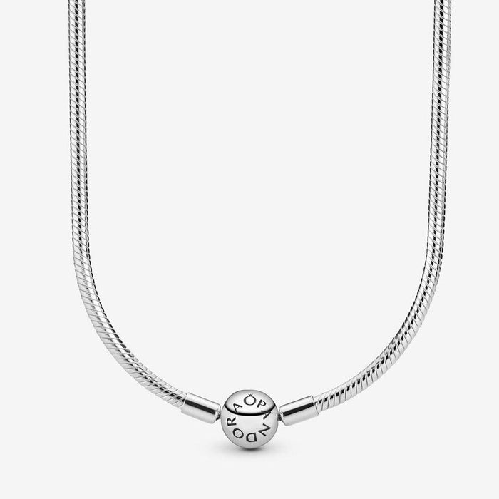 Pandora Snake Chain Necklace in sterling silver with signature Pandora barrel clasp