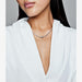 Pandora Snake Chain Necklace worn on model styled with a white outfit for an elegant look