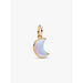 Gold Pandora crescent moon dangle charm with iridescent enamel.