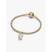 Gold Pandora bracelet featuring sparkling crescent moon charm.