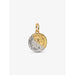 Pandora two-tone celestial coin charm with Latin engraving and star detail.