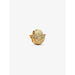 14k gold-plated Hamsa Hand charm with textured surface and cut-out eye detail.