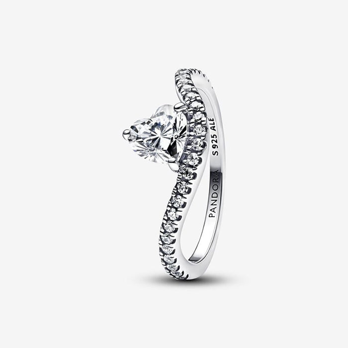 Pandora - Wavy Pavé Heart Ring - Pandora ring - Pandora promise ring - promise ring - gifts for her - Pandora near me 