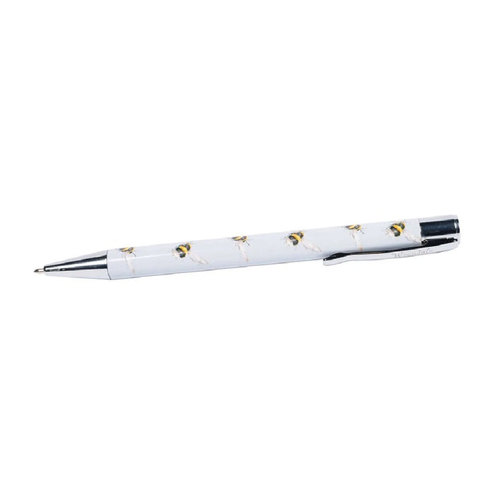 A pen paired with a floral-designed pen case, showcasing a colorful and artistic aesthetic.