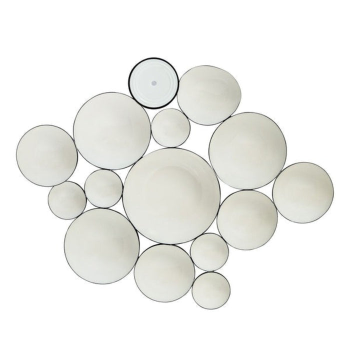 Set of circular bowls  of various sizes on a white background