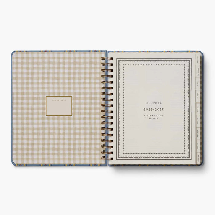2026-2027 17-Month Academic Hardcover Spiral Planner for organizing school schedules, assignments, appointments, and deadlines.