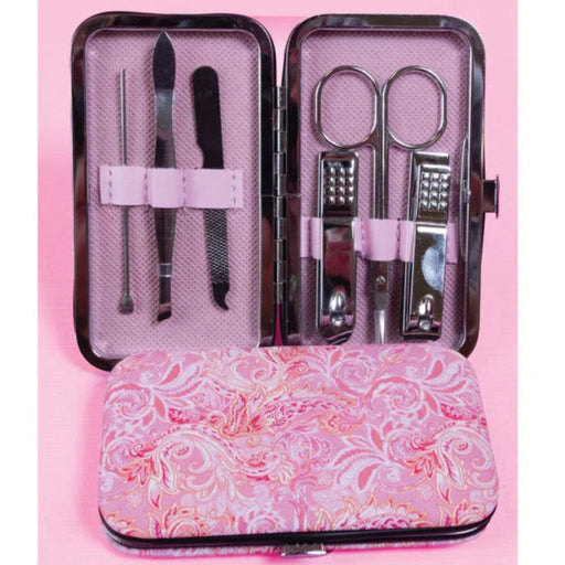 The Simply Southern Manicure Travel Kit in Pink Paisley gives you everything you need for on-the-go nail care.