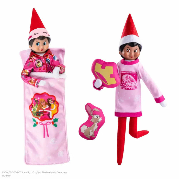 Elf on the Shelf Disney Princess Royal Slumber Party Set featuring a magical princess-themed playset for imaginative holiday fun.