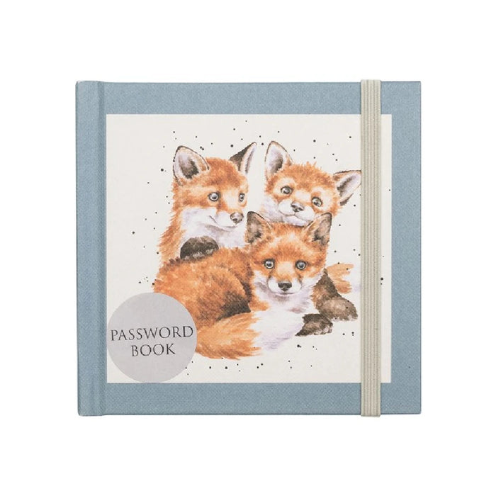 A notebook displaying three artistic fox designs, capturing their whimsical essence on the cover.