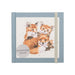 A notebook displaying three artistic fox designs, capturing their whimsical essence on the cover.
