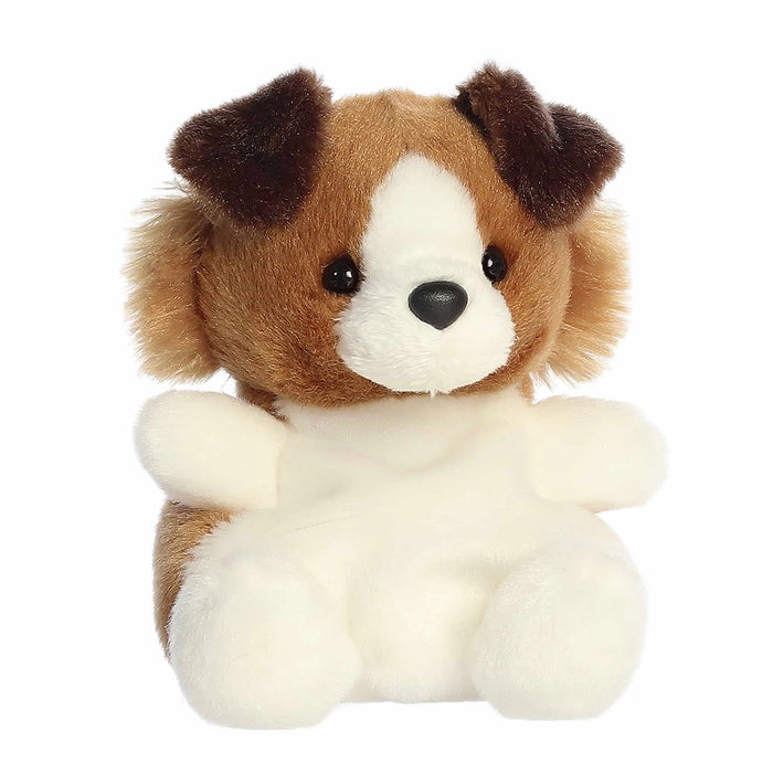Front angled view of Palm Pals Fia Sheltie stuffed animal with cute facial details