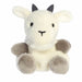 Palm Pals Jenny Mountain Goat plush front view with white fur and gray hooves