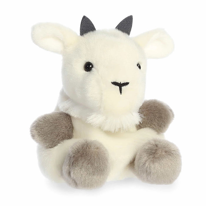 Palm Pals Jenny Mountain Goat plush angled view showing soft white coat and small horns