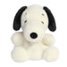 Palm Pals Snoopy plush sitting upright with floppy black ears and red collar
