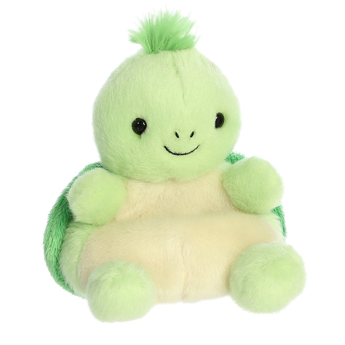 Palm Pals Tiny Turtle plush angled front view with cute embroidered smile and soft fabric