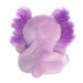 Back view of Palm Pals Xavier Purple Axolotl plush with soft purple fabric and tail