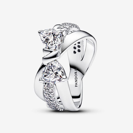 Pandora - Sparkling Bow Crossover Ring - Pandora ring - Pandora near me - Gifts for her - Gift ideas 