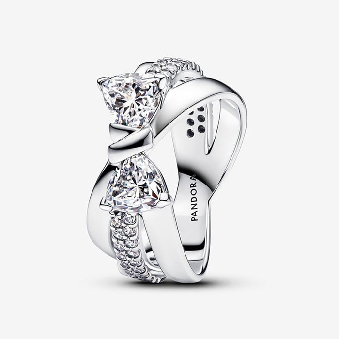 Pandora - Sparkling Bow Crossover Ring - Pandora ring - Pandora near me - Gifts for her - Gift ideas 