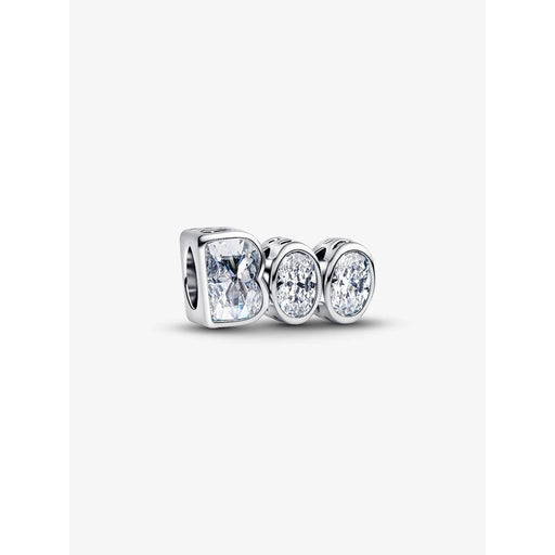 Close-up of the Pandora Boo Charm with cubic zirconia stones forming the word “BOO.”