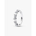 Pandora Bow Station Ring side view in sterling silver with sparkling cubic zirconia bow stations