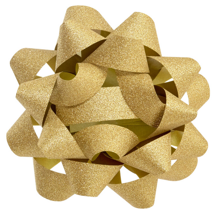 Hallmark : 4.6" Sparkling Gold Gift Bow