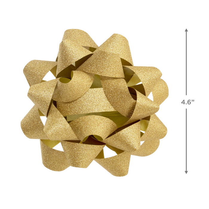 Hallmark : 4.6" Sparkling Gold Gift Bow