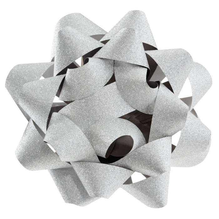 Hallmark : 4.6" Sparkling Silver Gift Bow