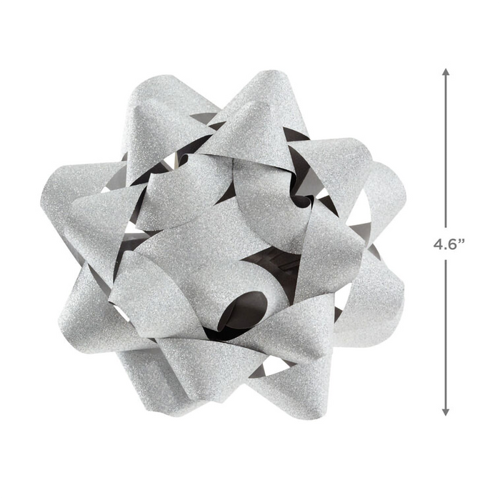 Hallmark : 4.6" Sparkling Silver Gift Bow