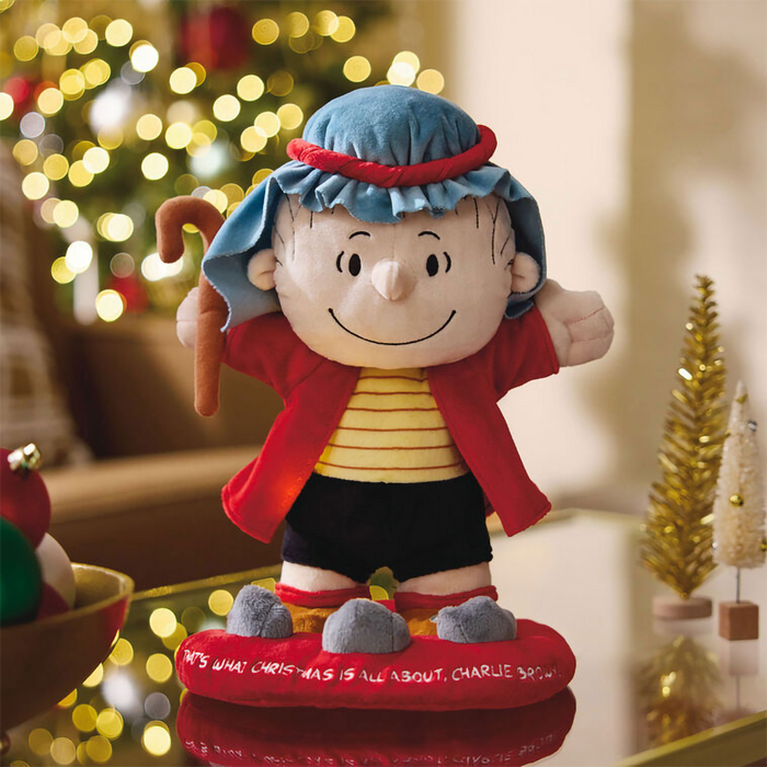 Hallmark : Peanuts® Linus in Shepherd Costume Plush With Sound, Motion and Light, 12"