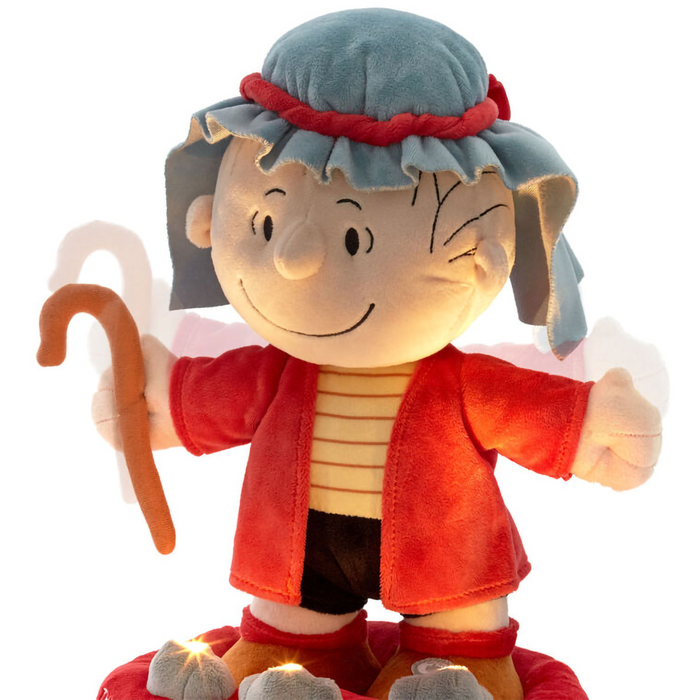 Hallmark : Peanuts® Linus in Shepherd Costume Plush With Sound, Motion and Light, 12"