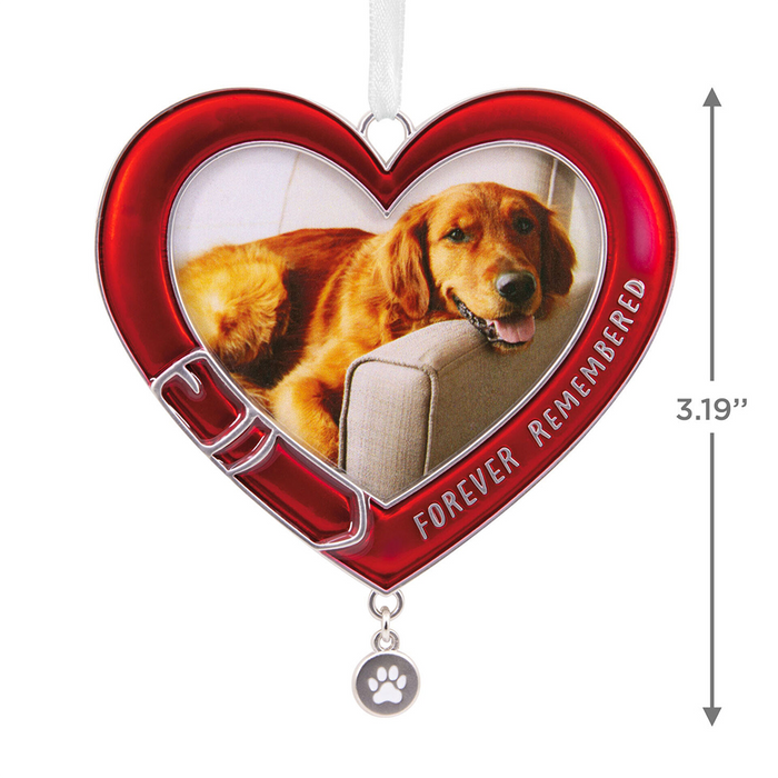 Hallmark :  Pet Memorial Metal Photo Frame Hallmark Ornament - Tree Trimmer