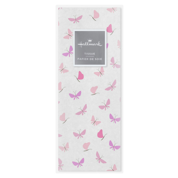 Hallmark : Pink Butterflies on White Mother's Day Tissue Paper, 6 sheets