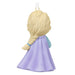 Decorative ornament of a Elsa with braided hair and a purple dress on a white background