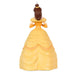 Back view of Hallmark 2026 Belle ornament showing yellow off-shoulder gown ruched sleeves and high bun
