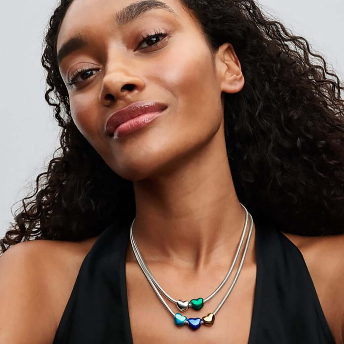 PANDORA : Metallic Sky Blue Heart Charm