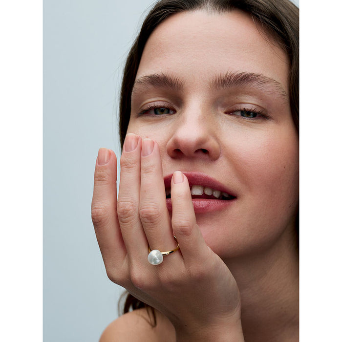 Pandora - Baroque Treated Freshwater Cultured Pearl Ring - Pandora rings - Summer rings - Pandora near me - Gold jewelry - Gold rings