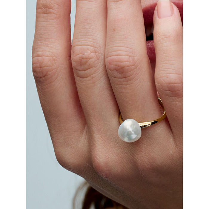 Pandora - Baroque Treated Freshwater Cultured Pearl Ring - Pandora rings - Summer rings - Pandora near me - Gold jewelry - Gold rings