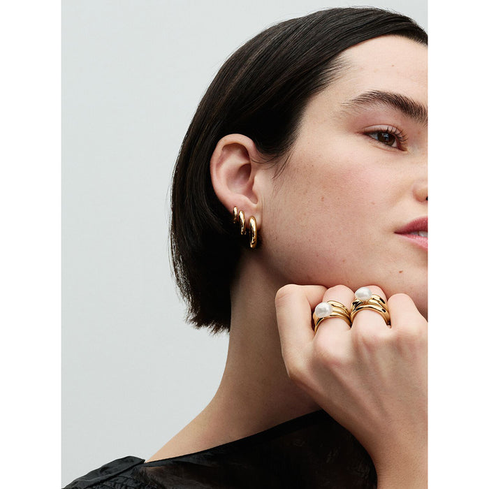 Pandora - Baroque Treated Freshwater Cultured Pearl Ring - Pandora rings - Summer rings - Pandora near me - Gold jewelry - Gold rings