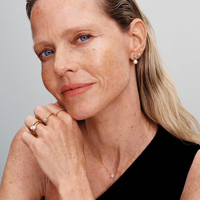 PANDORA : Round Pavé Halo Pendant Necklace