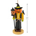 Hallmark 2026 Sir Gourdon Fields Halloween nutcracker ornament with jack-o-lantern head, yellow plaid shirt, and crow on shoulder