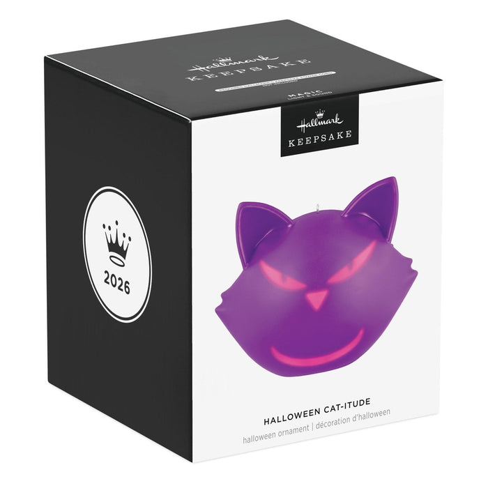 Hallmark : 2026 Keepsake Halloween Cat-itude Ornament With Light and Sound (398)