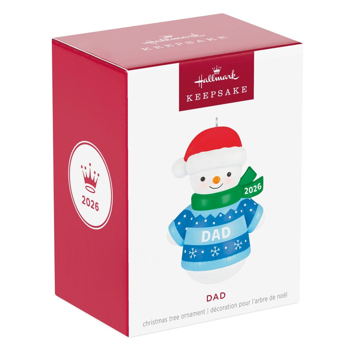 Hallmark 2026 Dad Christmas tree ornament gift box with bilingual text and crown logo