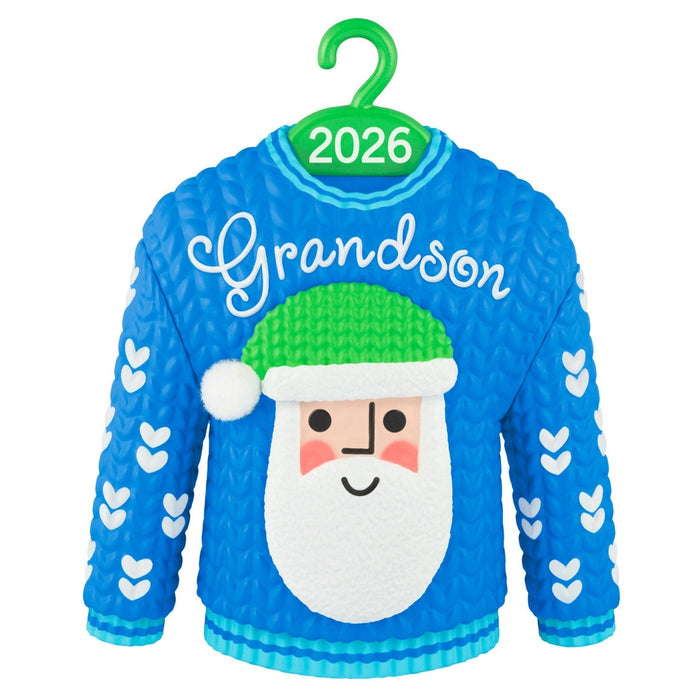 Hallmark : 2026 Keepsake Grandson Santa Sweater 2026 Ornament (135)