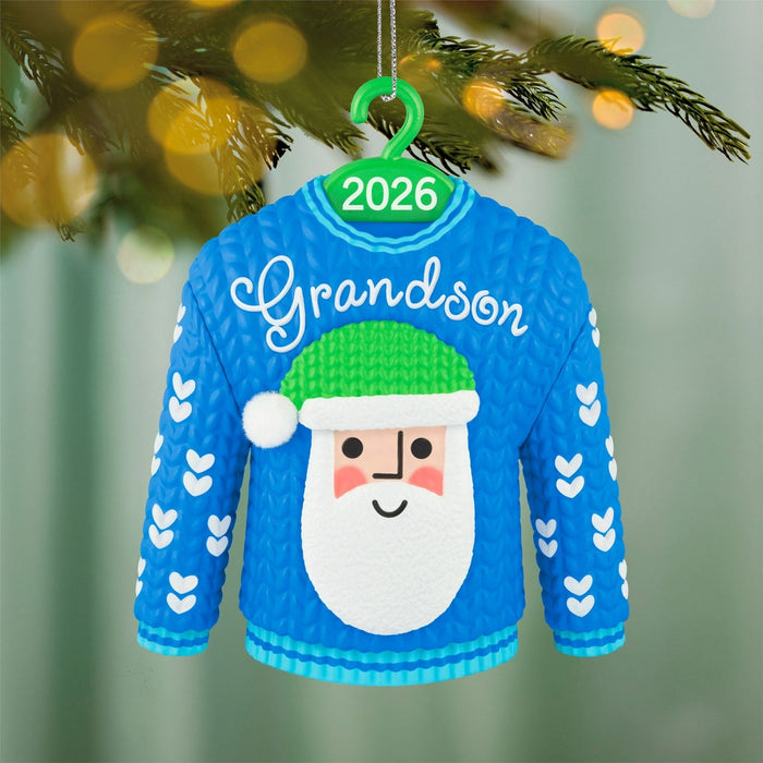 Hallmark : 2026 Keepsake Grandson Santa Sweater 2026 Ornament (135)