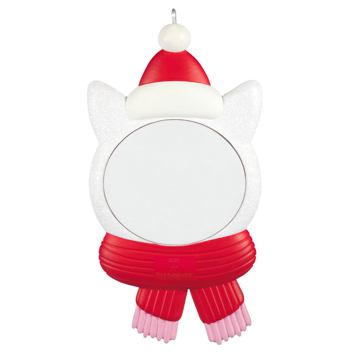 Cat-shaped product with a Santa hat and red outfit on a white background